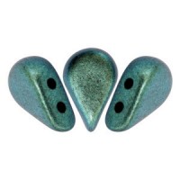 Les perles par Puca® Amos kralen Metallic mat green turquoise 23980/94104